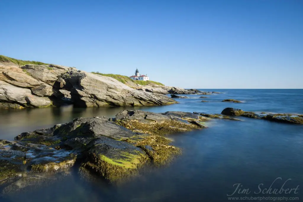 Wide Angle Photo of Beavertail Lighthouse